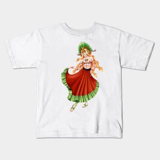 Christmas Quetzalcoatl Skirt Tecnica Mask 2 Kids T-Shirt